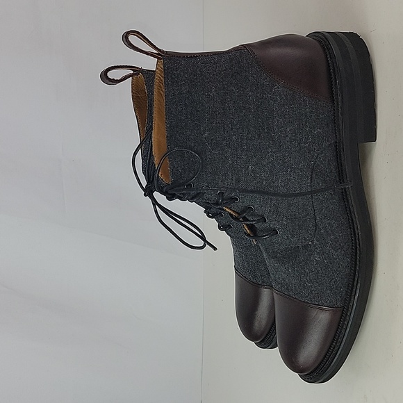 TAFT The Jack Cap Toe Boot In Grey/Oxblood Wool/Leather Men's - Picture 6 of 16